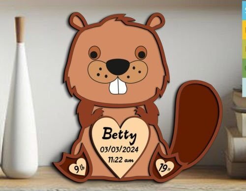 letrero-de-anuncio-de-nacimiento-de-bebe-castor-creativo-digital Letrero De Anuncio De Nacimiento De Bebe Castor Creativo Digital